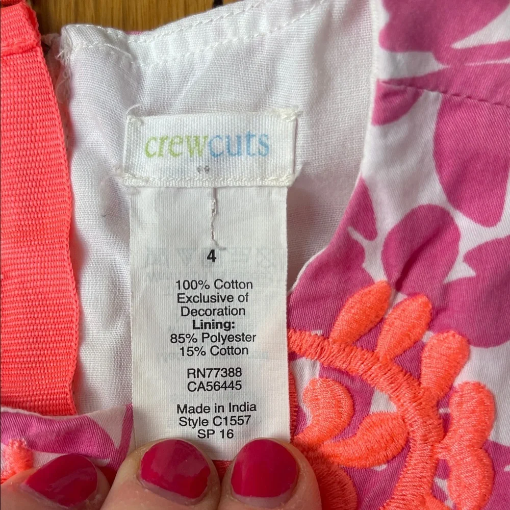 Crewcuts size 4 pink/orange shift dress